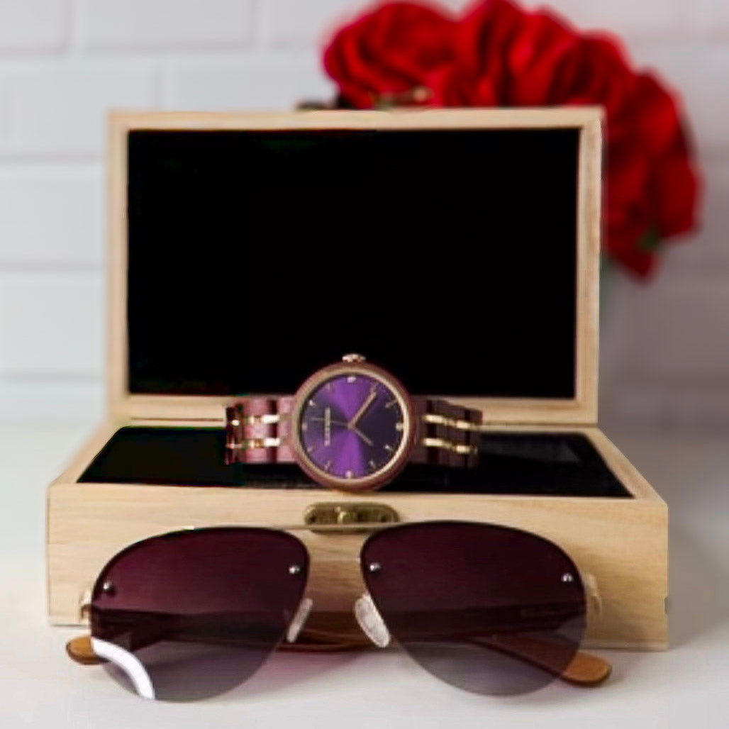 ROYAL | Purpleheart Watch & Sunglasses Gift Set