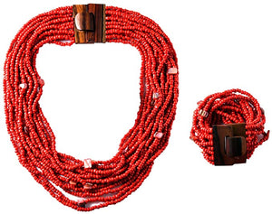 Shanti Bracelet & Necklace Set | Feisty Red Bracelets - Blackwood Premium