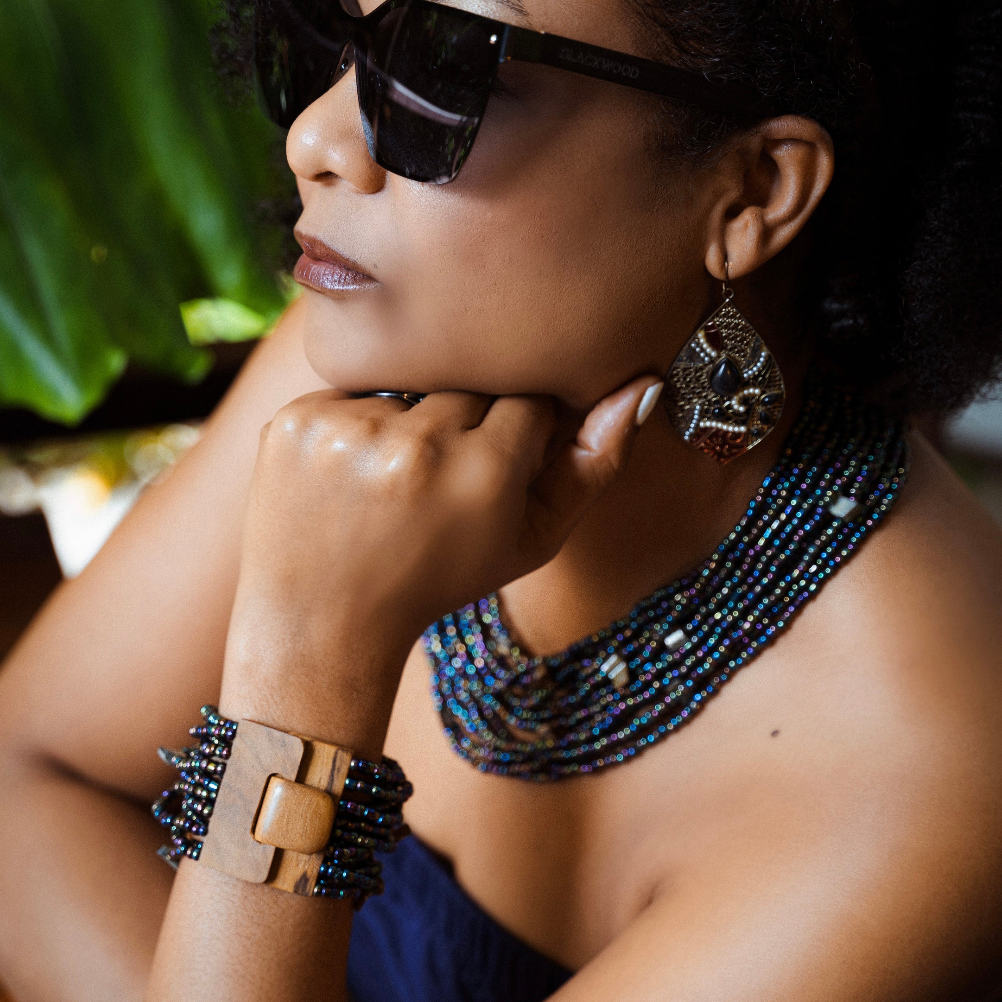 Shanti Bracelet & Necklace Set | Peacock Bracelets - Blackwood Premium