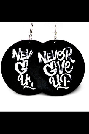 Never Give Up Hoops Earrings - Blackwood Premium