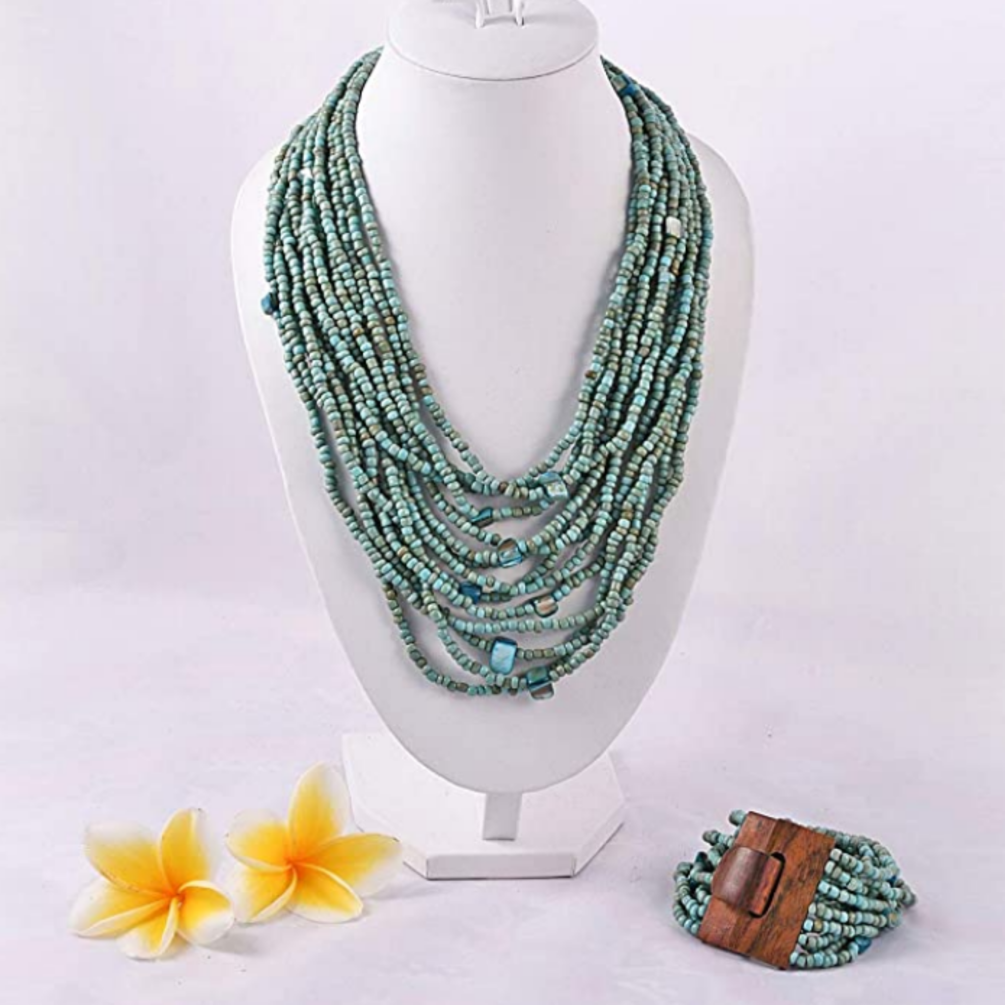 Shanti Bracelet & Necklace Set | Turquoise Bracelets - Blackwood Premium