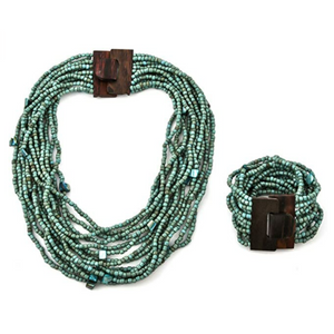 Shanti Bracelet & Necklace Set | Turquoise Bracelets - Blackwood Premium